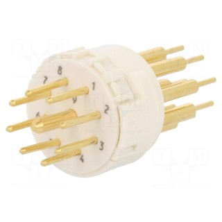 Connector: M23 | contact insert | PIN: 9(1+8) | male | THT | 200V