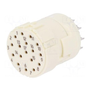 Connector: M23 | PIN: 17 | female | soldering | 160V | 8A | Series: Han M23