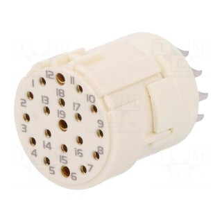 Connector: M23 | PIN: 19(3+16) | female | soldering | 100V | Inom 1: 10A