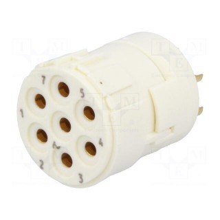 Connector: M23 | PIN: 7 | female | soldering | 300V | 20A | Series: Han M23