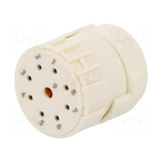 Connector: M23 | contact insert | PIN: 9(1+8) | female | soldering