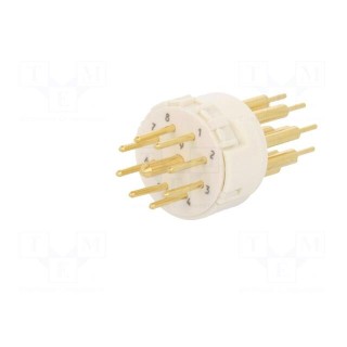 Connector: M23 | contact insert | PIN: 9(1+8) | male | THT | 200V