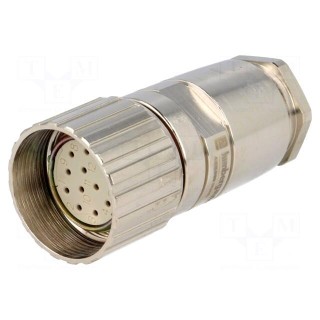 Connector: M23 | plug | PIN: 12 | female | soldering | for cable | 7.5A