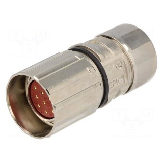 Connector: M23 | plug | PIN: 12 | female | soldering | for cable | 7A | IP68