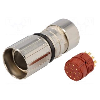 Connector: M23 | plug | PIN: 12 | female | soldering | for cable | 7A | IP68
