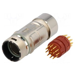 Connector: M23 | plug | PIN: 17 | male | soldering | for cable | straight