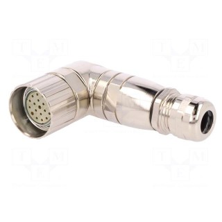 Connector: M23 | plug | PIN: 19(3+16) | female | soldering | for cable