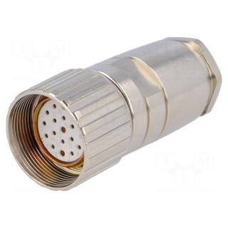 Connector: M23 | plug | PIN: 19(3+16) | female | soldering | for cable