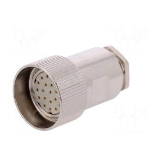 Connector: M23 | plug | PIN: 21 | female | soldering | for cable | 7.5A