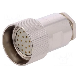 Connector: M23 | plug | PIN: 21 | female | soldering | for cable | 7.5A