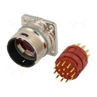 Connector: M23 | socket | PIN: 17 | male | soldering | straight | 7A | IP68