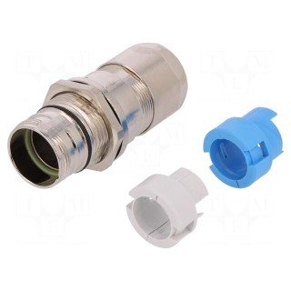 Enclosure: for M23 connectors | external thread | straight | 7÷12mm
