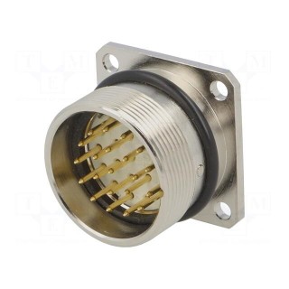 Connector: M27 | ZYLIN | socket | male | soldering | PIN: 21 | IP67 | 1mm2