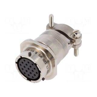Connector: circular | plug | for cable | PIN: 19 | female | soldering