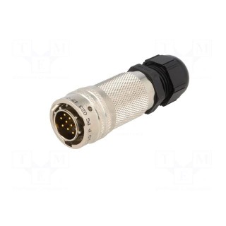 Connector: circular | PT | plug | male | PIN: 10 | with cable gland | 7.5A