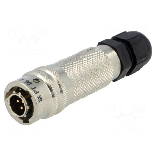 Connector: circular | PT | plug | male | PIN: 3 | with cable gland | 7.5A