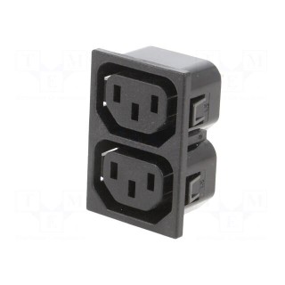 Connector: AC supply | female | socket | 250VAC | 10A | max.1.5mm