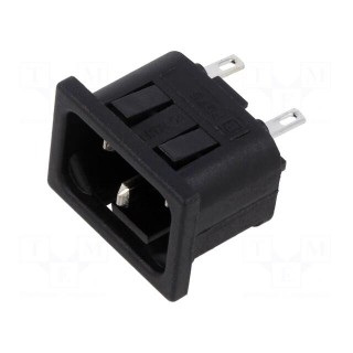 Connector: AC supply | socket | male | C14 (E) | 2.8x0,8mm connectors