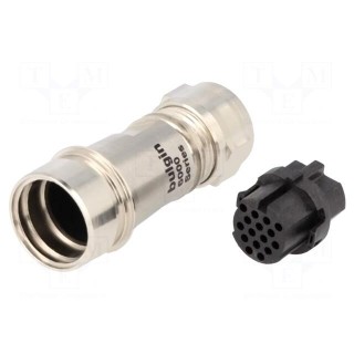 Connector: circular | plug | female | PIN: 16 | w/o contacts | for cable