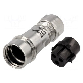 Connector: circular | plug | female | PIN: 3 | w/o contacts | for cable