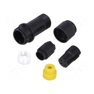 Connector: circular | plug | female | PIN: 4 | w/o contacts | for cable