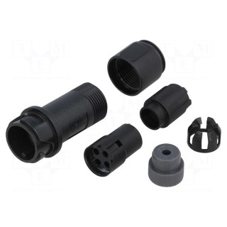 Connector: circular | plug | female | PIN: 4 | w/o contacts | for cable