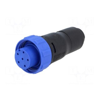Connector: circular | plug | female | PIN: 6 | w/o contacts | for cable