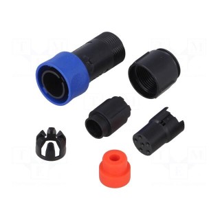 Connector: circular | plug | female | PIN: 6 | w/o contacts | for cable