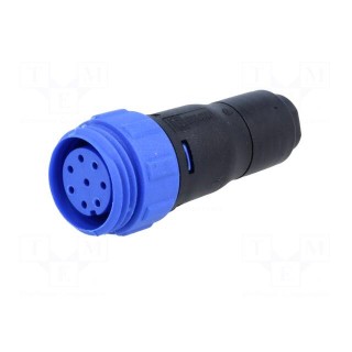 Connector: circular | plug | female | PIN: 8 | w/o contacts | for cable