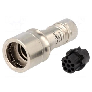 Connector: circular | plug | female | PIN: 8 | w/o contacts | for cable