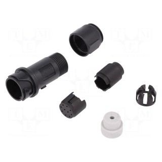 Connector: circular | plug | male | PIN: 10 | w/o contacts | for cable