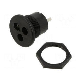 Connector: circular | socket | female | PIN: 3 | tinned | soldering | 3A