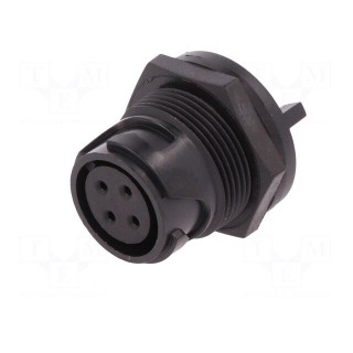 Connector: circular | socket | female | PIN: 4 | w/o contacts | UL94V-0
