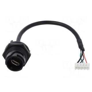 Connector: USB B micro | socket | PIN: 4 | bayonet | USB Buccaneer