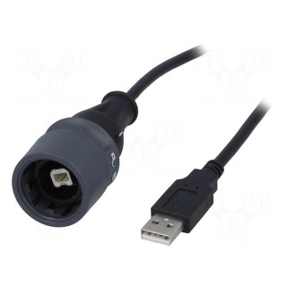 Cable | USB 2.0 | USB A plug,USB B plug | 1A | 3m | IP66,IP68,IP69K