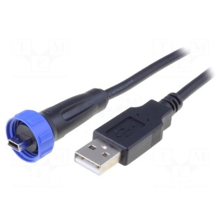 Cable | USB A plug,USB B mini plug | 2m | IP68 | USB Buccaneer