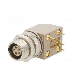 Connector: circular | 0B | socket | female | PIN: 5 | THT | 6.5A | IP50