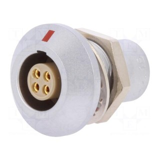 Connector: circular | Series: 1B | socket | female | soldering | PIN: 4