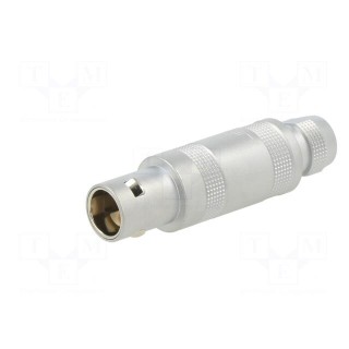 Connector: circular | 1S | plug | male/female | PIN: 2(1+1) | soldering