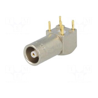 Connector: coaxial | 00 | socket | female | THT | on PCBs | 4A | angled 90°