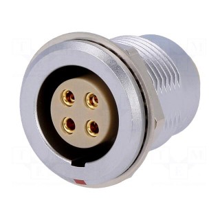 Connector: circular | 2B | socket | female | PIN: 4 | soldering | 15A | IP50