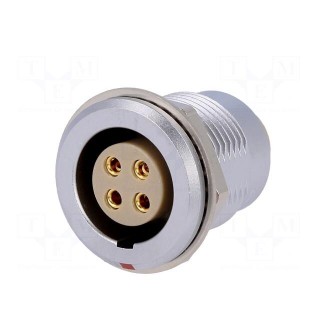 Connector: circular | Series: 2B | socket | female | soldering | PIN: 4