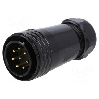Plug | SA28 | male | PIN: 8 | IP67 | 13÷16mm | 25A | soldering | for cable