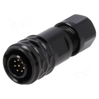 Plug | SA8 | male | PIN: 8 | IP67 | 4÷5mm | 3A | soldering | for cable | 30V