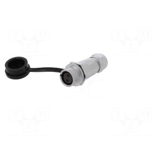 Plug | SF12 | female | PIN: 2 | IP67 | 4÷6.5mm | 13A | soldering | for cable