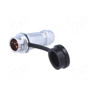SF12 | plug | male | PIN: 3 | IP67 | 4÷6.5mm | 13A | soldering | for cable