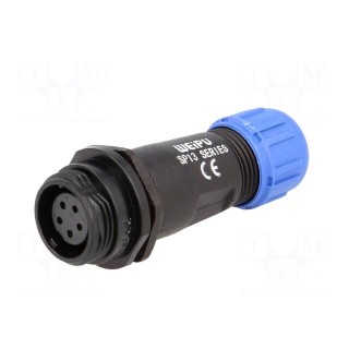 SP13 | plug | female | PIN: 5 | IP68 | 4÷6.5mm | 5A | soldering | for cable
