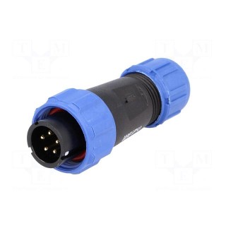 Plug | SP13 | male | PIN: 5 | IP68 | 4÷6.5mm | 5A | soldering | for cable