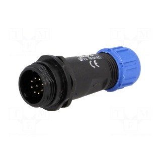 SP13 | plug | male | PIN: 9 | IP68 | 4÷6.5mm | 3A | soldering | for cable