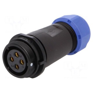 Plug | SP21 | female | PIN: 4 | IP68 | 4.5÷7mm | 30A | soldering | for cable